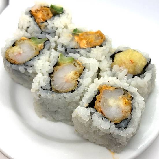Order Popcorn Shrimp Asparagus Cut Roll food online from K-ZO Restaurant store, Culver City on bringmethat.com