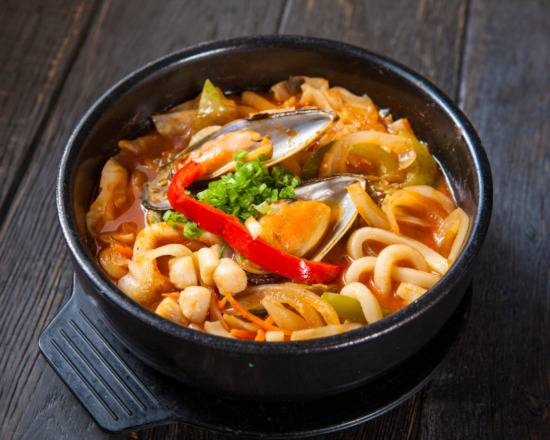 Order Spicy Seafood Udon Soup food online from Boto Sushi store, San Diego on bringmethat.com