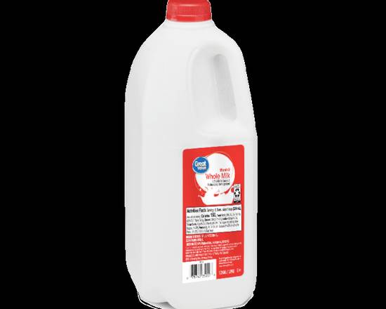 Order Great Value Whole Milk Half Gallon  food online from Fresko Market store, Miami on bringmethat.com