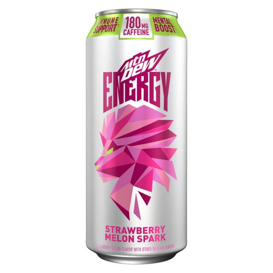 Order Mountain Dew Energy Strawberry Melon Spark 16oz food online from Everyday Needs by Gopuff store, Coral Gables on bringmethat.com