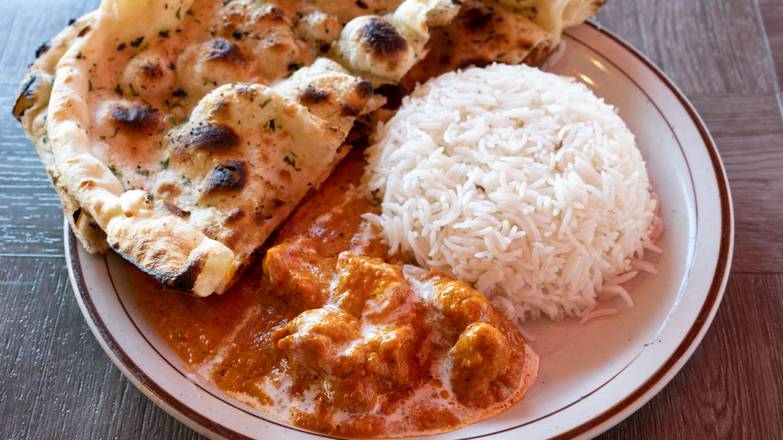 Order Chicken Masala, Rice, & Naan food online from India's Flavor store, Glendale on bringmethat.com