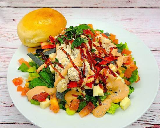 Order Buck’s BBQ Chicken Chopped Salad food online from Selma Chicago Pizzeria store, Rancho Santa Margarita on bringmethat.com