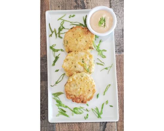 Order Vegan corn Fritters (3pc) food online from Pizzanada store, Bloomfield on bringmethat.com