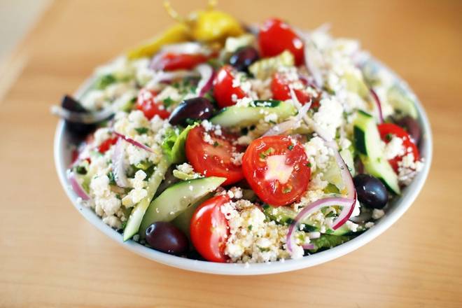 Order Small Greek Salad food online from The Great Greek Mediterranean Grill store, Westminster on bringmethat.com