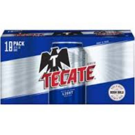 Order TECATE LIGHT 12oz 18pk CANS food online from Duke Liquor & Jr. Market store, Los Angeles on bringmethat.com