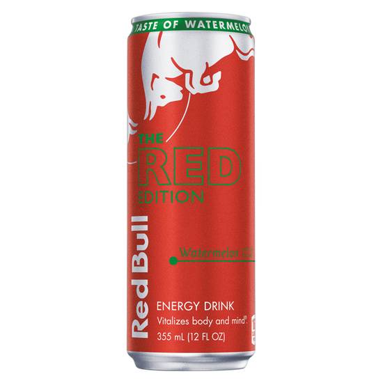 Order Red Bull Watermelon Red Edition 12oz Can food online from Everyday Needs by Gopuff store, Coral Gables on bringmethat.com
