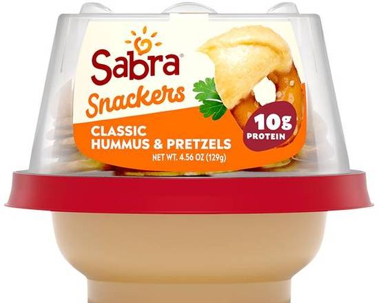 Order Sabra Snackers Classic Hummus & Pretzels 4.56 Oz food online from Fresko Market store, Miami on bringmethat.com