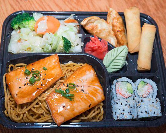 Order Salmon Bento food online from Quickway Japanese Hibachi store, Laurel on bringmethat.com