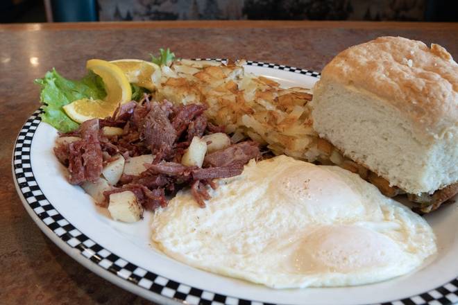 Order Corned Beef Hash & Eggs food online from Black Bear Diner store, Rohnert Park on bringmethat.com