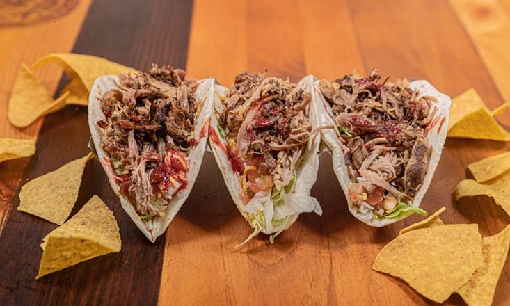 Order Pork Taco Platter (Includes Chips) food online from Xochimex Cantina Grill store, Miami on bringmethat.com