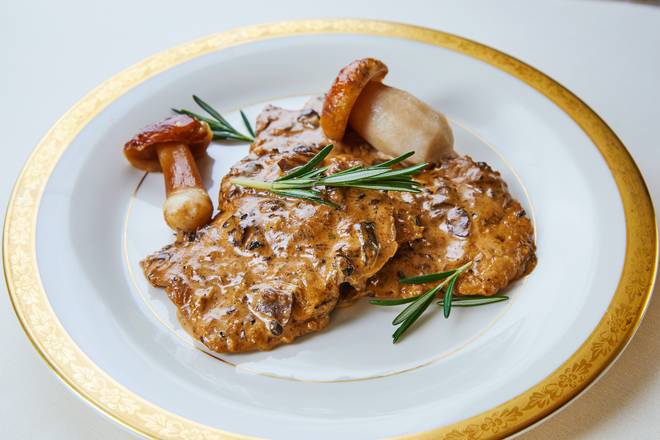Order Veal Scaloppine "Porcini" food online from Caffe Abbracci store, Miami on bringmethat.com