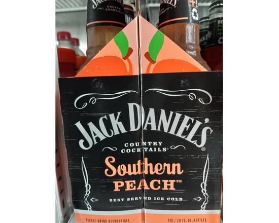 Order Jack Daniel's, 6-Pack, Southern Peach, 9.6-Proof, 10oz Malt Beverage food online from Lynch Liquor & Tobacco store, PINELLAS PARK on bringmethat.com