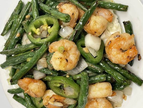 Order Salt & pepper string bean w/ shrimp food online from Lee's BBQ + Boba store, Cudahy on bringmethat.com