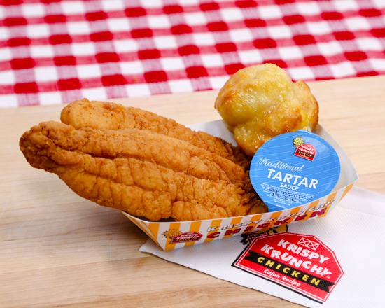 Order 2 Pieces Cajun Style Fish and 1 Biscuit Only food online from Krispy Krunchy Chicken store, Doraville on bringmethat.com