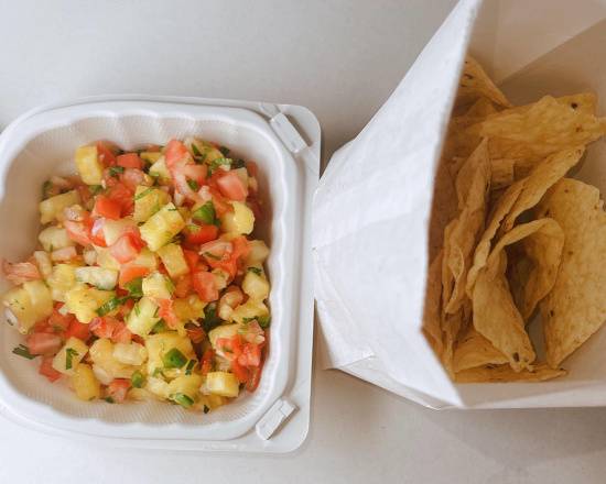 Order Pineapple Salsa and Chips food online from Poke City store, Boston on bringmethat.com
