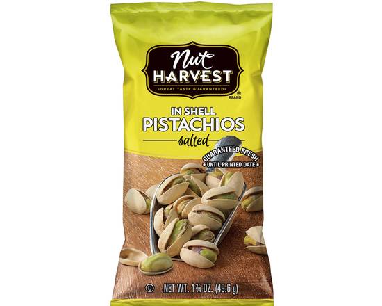 Order Nut Harvest Pistachios Salted 1.75 Oz food online from Fresko Market store, Miami on bringmethat.com