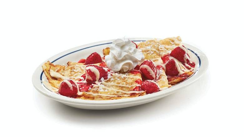 Order Strawberries & Cream Crepes food online from IHOP store, Williamstown on bringmethat.com