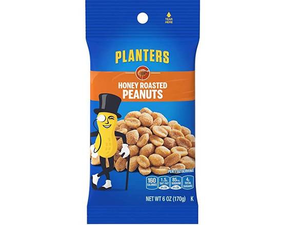 Order Planters Honey Roasted Peanuts 6oz food online from Trumbull Super Stop store, Trumbull on bringmethat.com