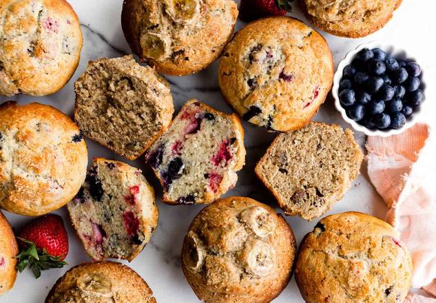 Order Gourmet Muffins (Large) - Box of 6 food online from Lb Cake Stop store, Baldwin Park on bringmethat.com