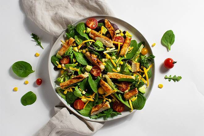 Order BBQ Chicken Salad food online from Salads Here store, Emeryville on bringmethat.com