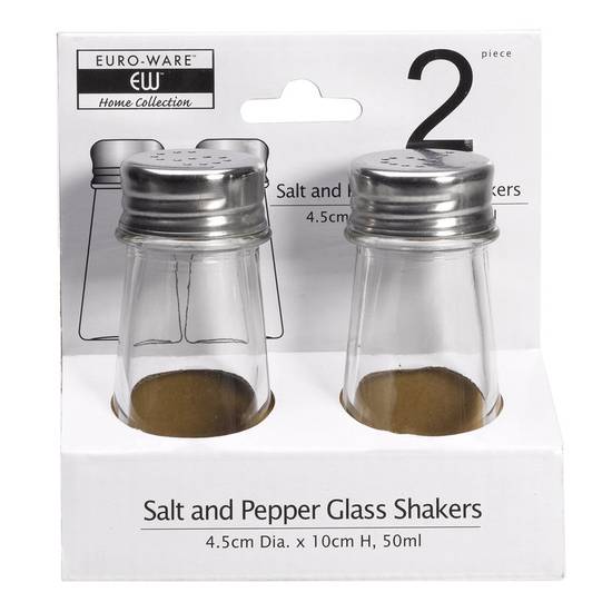 Order Euro-Ware Salt & Pepper Glass Shakers food online from Everyday Needs by Gopuff store, Boston on bringmethat.com