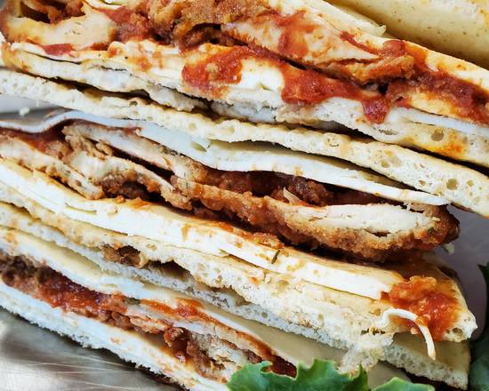 Order Chicken Parm Panini food online from Long Island Bagel Cafe store, Bellmore on bringmethat.com