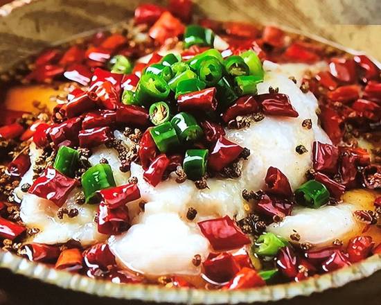 Order 4.9 Boiled Fresh Fish Fillet with Chili 新派水煮鱼 food online from Shandong Bao House store, Seattle on bringmethat.com