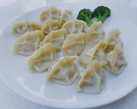 Order Shrimp Chicken  Dumplings （6pc）鸡肉鲜虾饺子 food online from Shandong Bao House store, Seattle on bringmethat.com