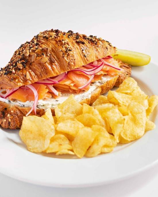 Order Salmon on Everything Croissant food online from Bakery Lorraine store, Austin on bringmethat.com