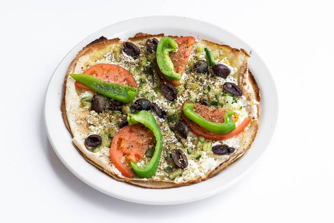 Order Greek Pitza food online from Aladdin's Eatery store, Pittsburgh on bringmethat.com