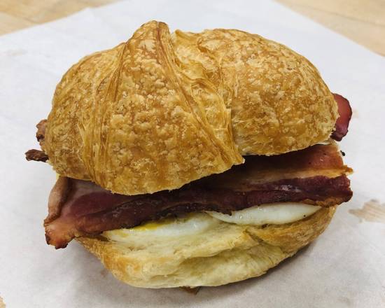 Order Croissant Sandwich: Bacon & Egg food online from Donut Tacos Palace store, Austin on bringmethat.com