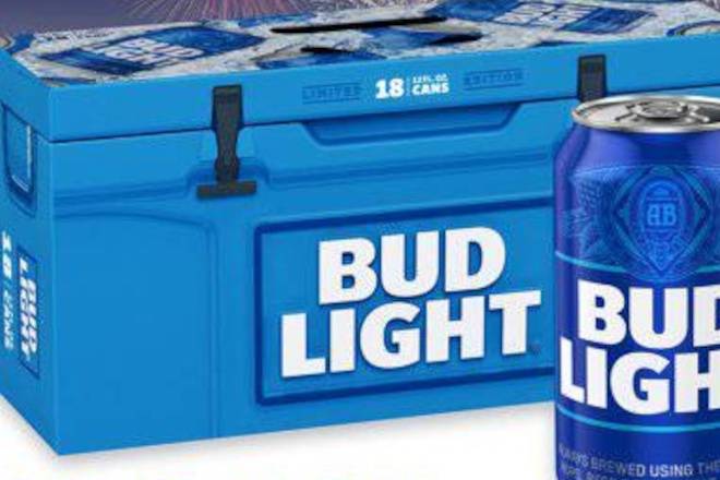Order Bud Light, 18pk-12oz can beer (4.2% ABV) food online from Golden Ox Liquors store, Saint Augustine on bringmethat.com