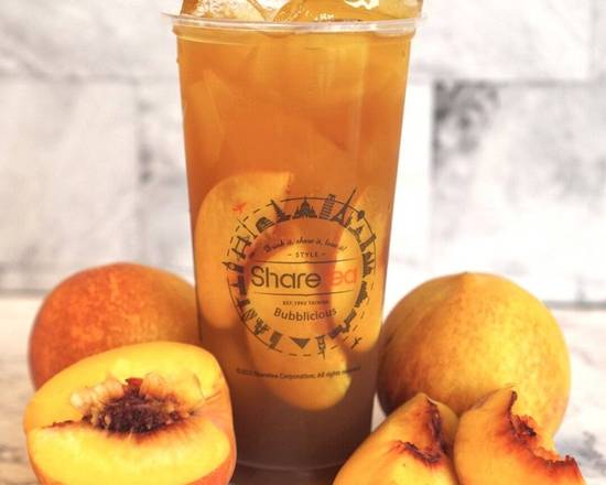 Order Peach Tea W/ Aiyu Jelly food online from Sharetea store, Oklahoma City on bringmethat.com