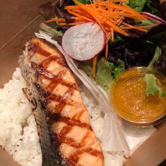 Order Salmon Teriyaki Bowl food online from K-ZO Restaurant store, Culver City on bringmethat.com