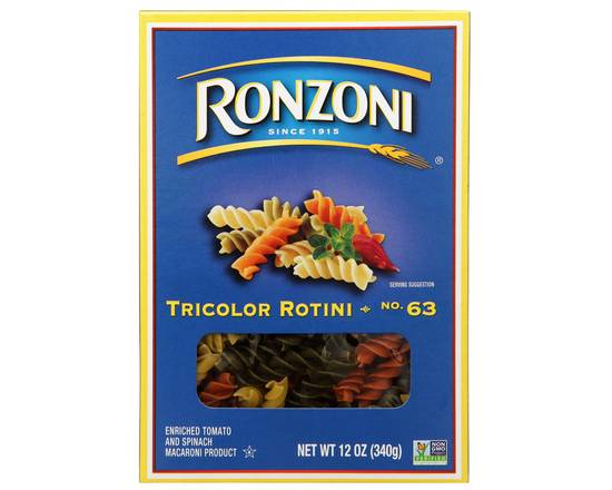 Order Ronzoni Tricolor Rotini 12 Oz  food online from Fresko Market store, Miami on bringmethat.com