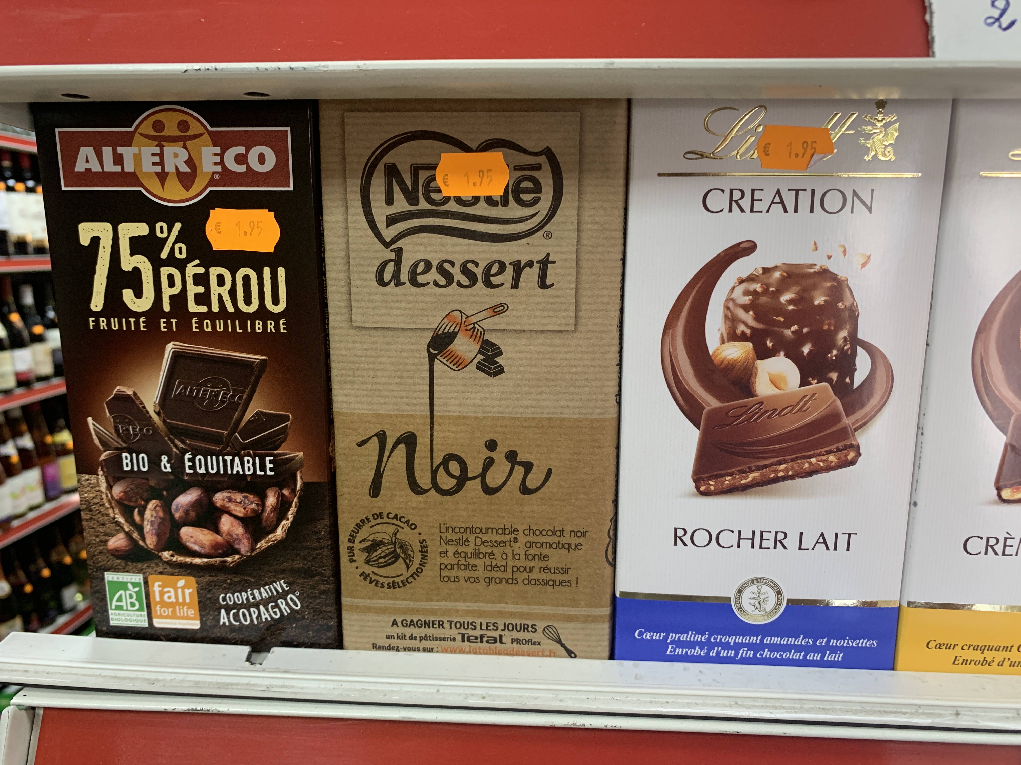 chocolat en tablette tout les gout