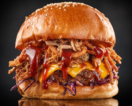 Order Double Trouble Burger food online from Burda Midtown store, Miami on bringmethat.com