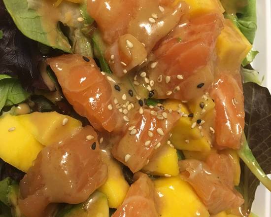 Order Salmon Mango Salad food online from Yoshi Sushi & Teriyaki store, Woodbridge Township on bringmethat.com