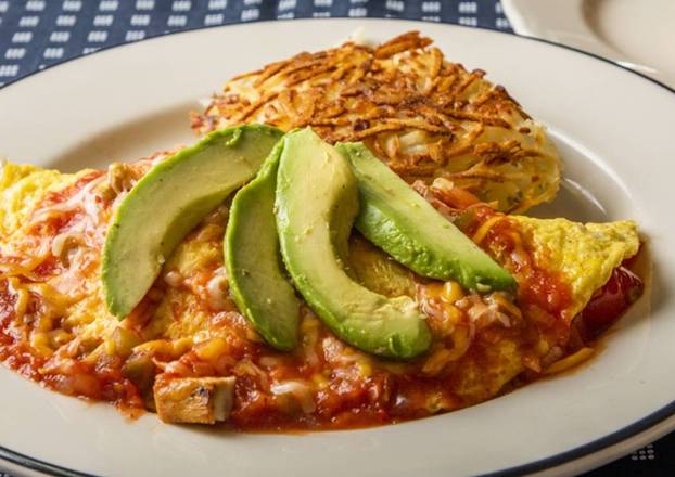 Order Seasoned Chicken Omelette food online from Hof Hut store, Torrance on bringmethat.com