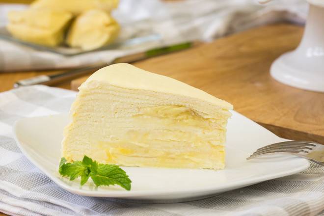 Order Durian Crepe Cake 榴莲千层蛋糕 food online from Burger Now store, Cherry Hill on bringmethat.com