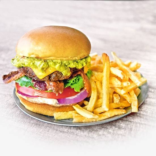 Order Bacon Guacamole Burger food online from Hurricane Grill & Wings store, Jacksonville on bringmethat.com