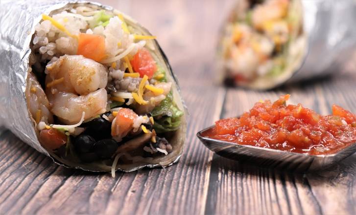 Order SHRIMP BURRITO food online from Pepperjax Grill store, Cedar Falls on bringmethat.com