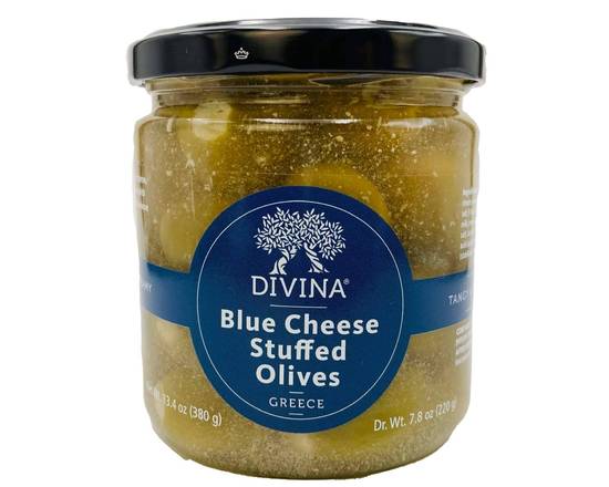 Order DIVINA BLUE CHEESE STUFFED OLIVES 13.4 OZ  food online from Princess Liquors store, Port Saint Lucie on bringmethat.com