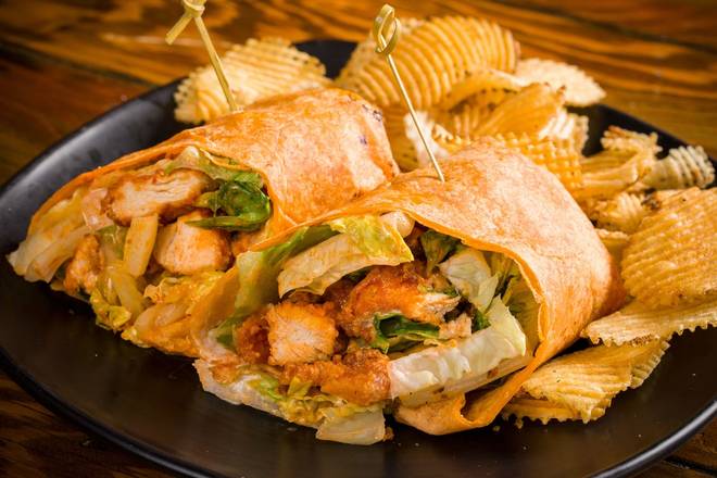 Order Buffalo Chicken Wrap food online from The Rock Wood Fired Pizza store, Tacoma on bringmethat.com