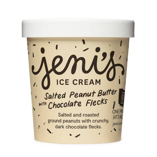 Order Salted Peanut Butter with Chocolate Flecks Pint food online from Jeni Splendid Ice Creams store, Tampa on bringmethat.com