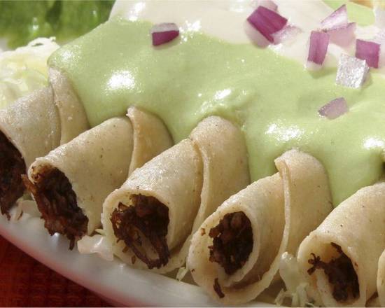 Order Beef Flautas food online from Chihua Restaurant & Bar store, El Paso on bringmethat.com