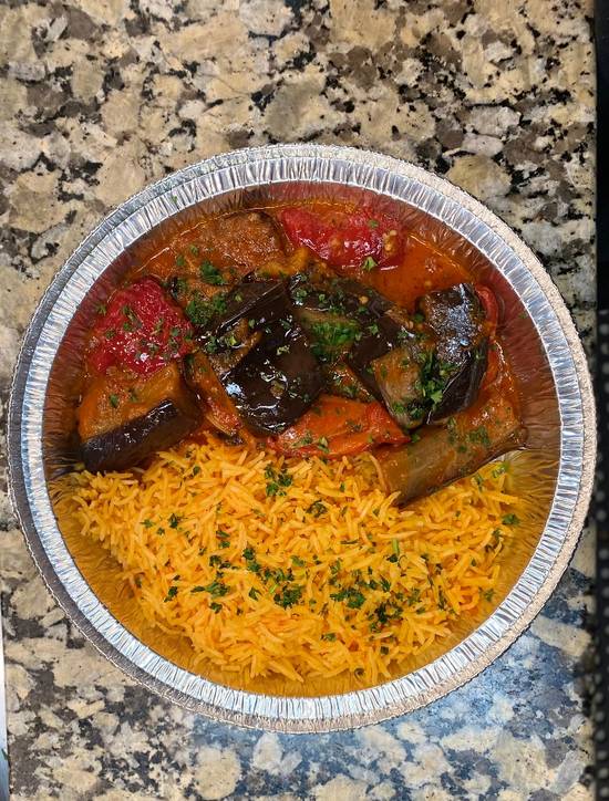 Order Moroccan Eggplant  Platter food online from Habeeb Grill By Pita Grill And Creperie store, Franklin on bringmethat.com