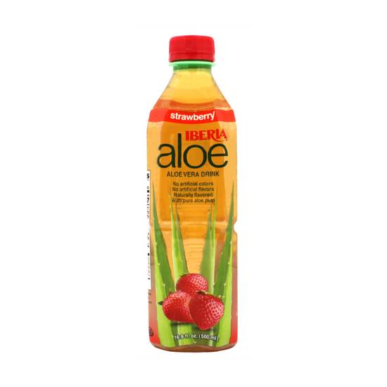 Order Iberia Aloe Vera Drink with Pure Aloe Pulp, Strawberry, 16.9 fl oz food online from Everyday Needs by Gopuff store, Coral Gables on bringmethat.com