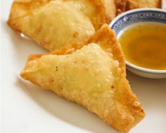 Order A4. Crab Rangoon (6) 蟹角 food online from Chopsticks Cuisine store, Seattle on bringmethat.com