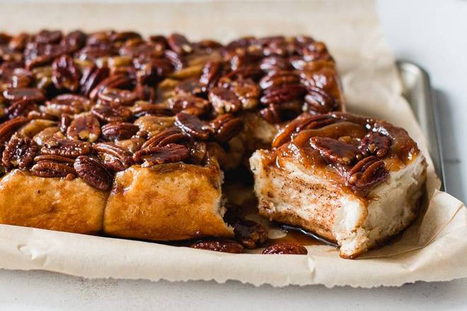 Order Cinnamon Pecan Buns (Large) - Box of 5 food online from Lb Cake Stop store, Baldwin Park on bringmethat.com